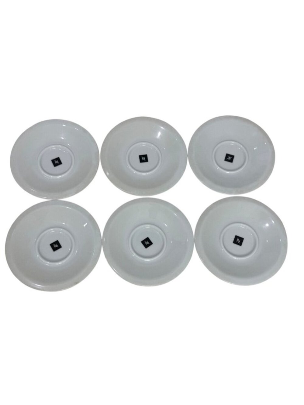 Set Of 6 Nespresso Professional White Porcelain Saucers Made In Portugal 5 Inche